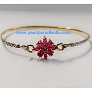 Ruby Red Bangle Bracelet